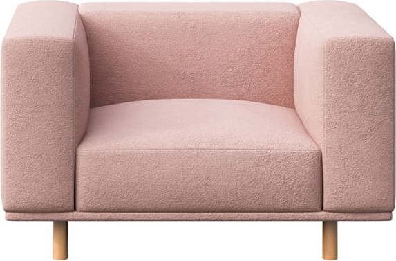 Růžové relaxační křeslo z textilie bouclé Kukumo – Ame Yens