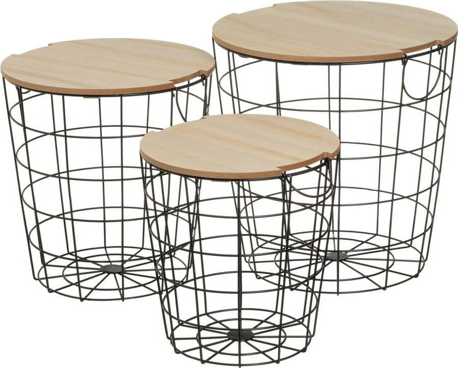 Kulaté odkládací stolky v sadě 3 ks 39x39 cm – Casa Selección