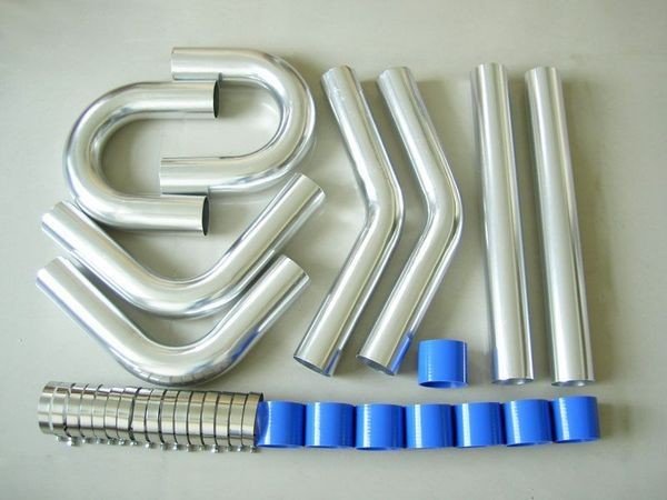HPP Univerzální set hadic a trubek pro intercooler -  76mm - modrý
