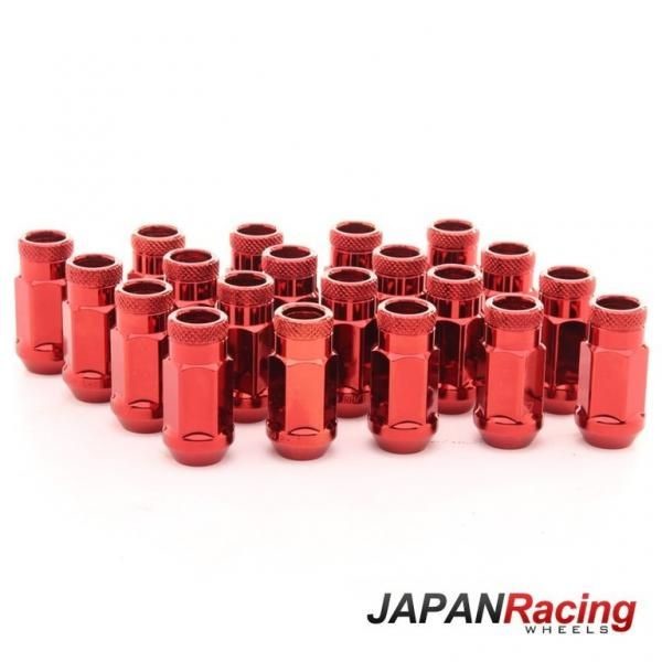 Kolové matice (štefty) Japan Racing JN1 závit M12 x 1.25 - červené (ocelové)