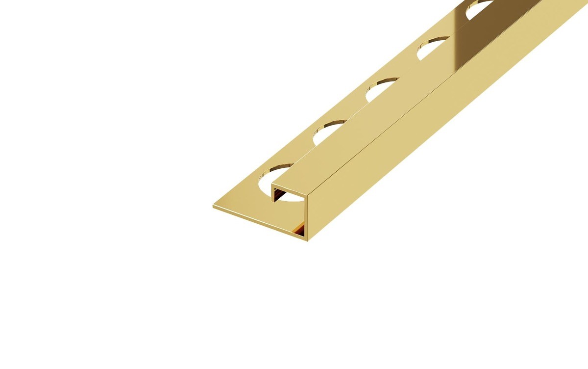 Lišta Eviso ukončovací zlatá lesklá, ve tvaru P 270 cm nerez FIPG0001