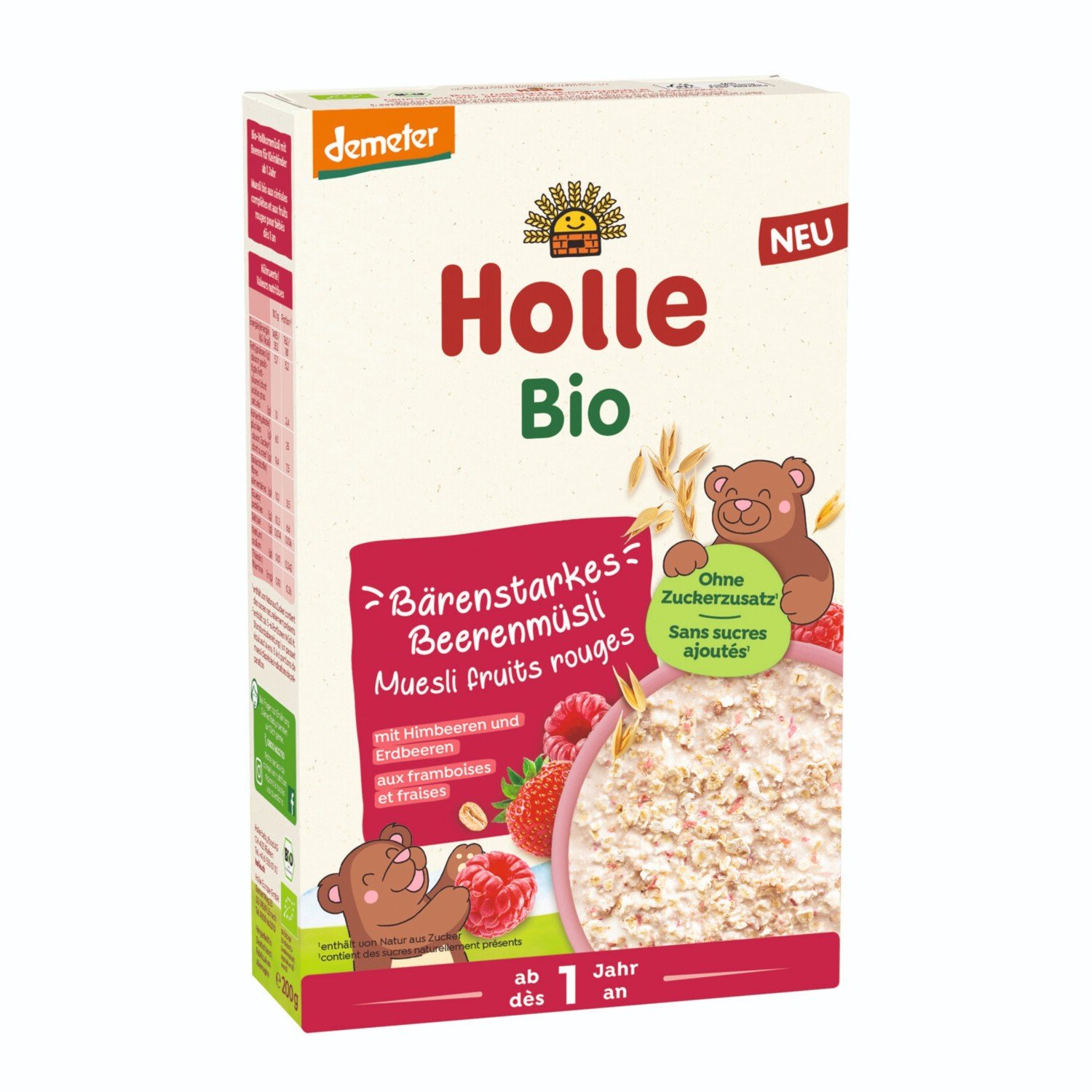 Holle Bio Müsli s kousky jahod a malin 200 g