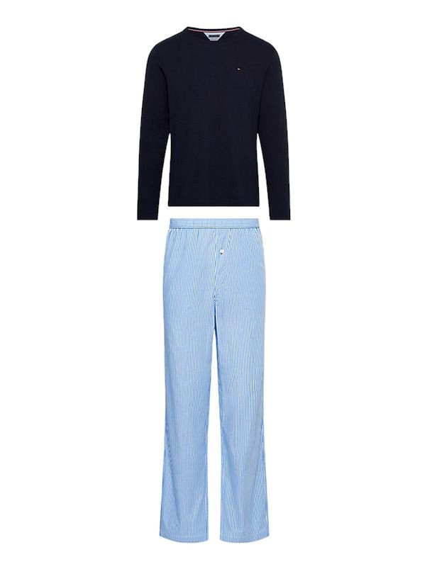 Pánské pyžamo Tommy Hilfiger s papučemi  vícebarevné v dárkovém balení (UM0UM03025 0SO) M