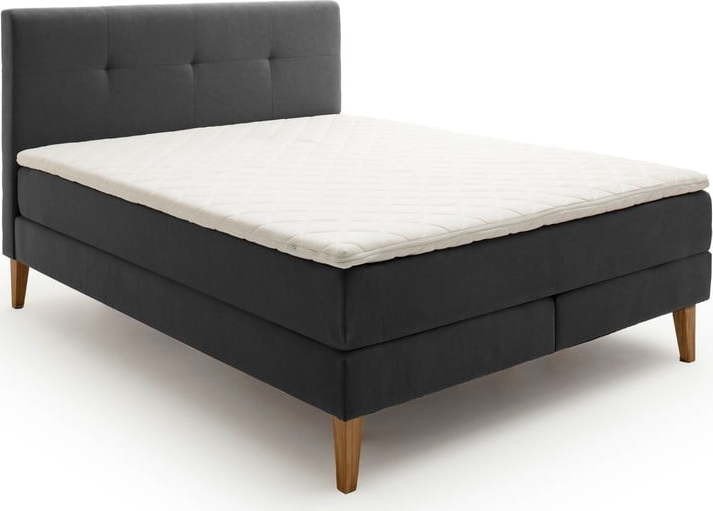 Antracitová boxspring postel 160x200 cm Stockholm – Meise Möbel