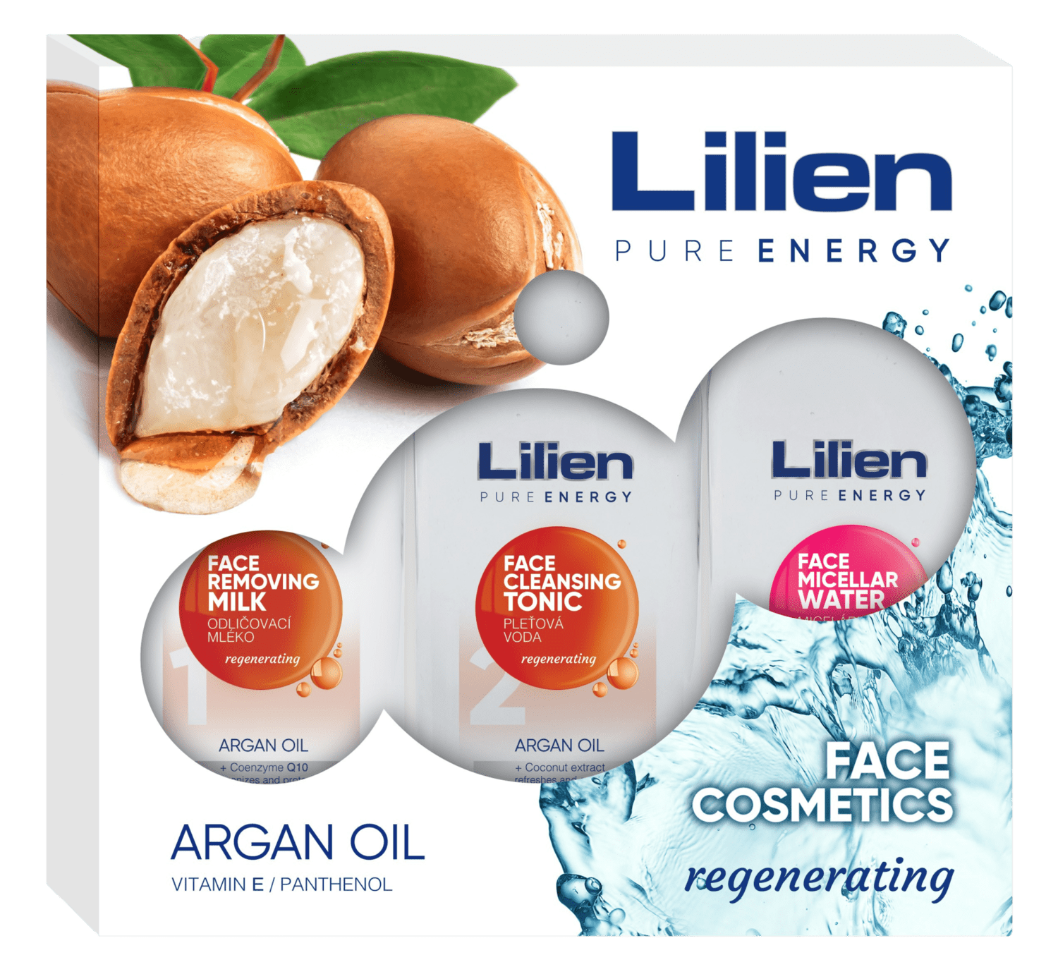 Lilien Dárkový balíček Face Cosmetic Argan Oil 3 x 250 ml