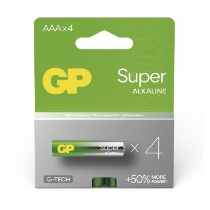 Alkalická baterie GP Super AAA (LR03), 4 ks
