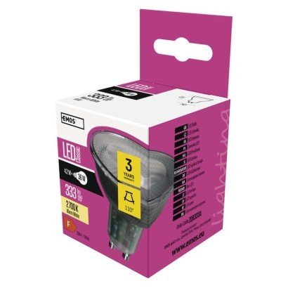 EMOS LED žárovka Classic MR16 / GU10 / 4,2 W (36 W) / 333 lm