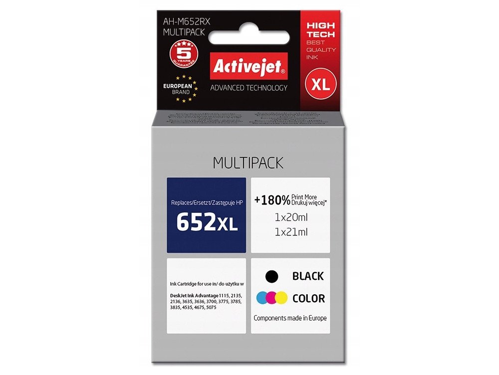 Inkoust ActiveJet pro Hp černý (black), tříbarevný, sada