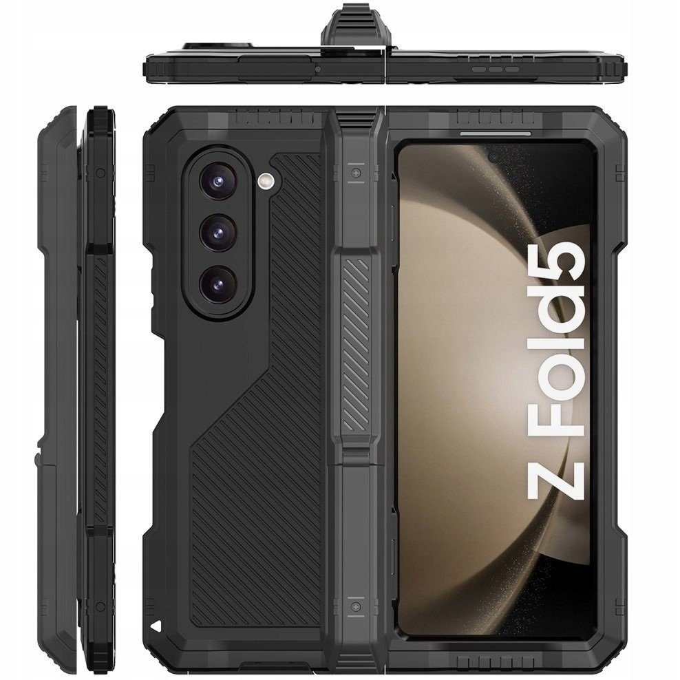 Pancéřové hliníkové pouzdro pro Galaxy Z Fold 5 zadní kryt Pouzdro stojánkem