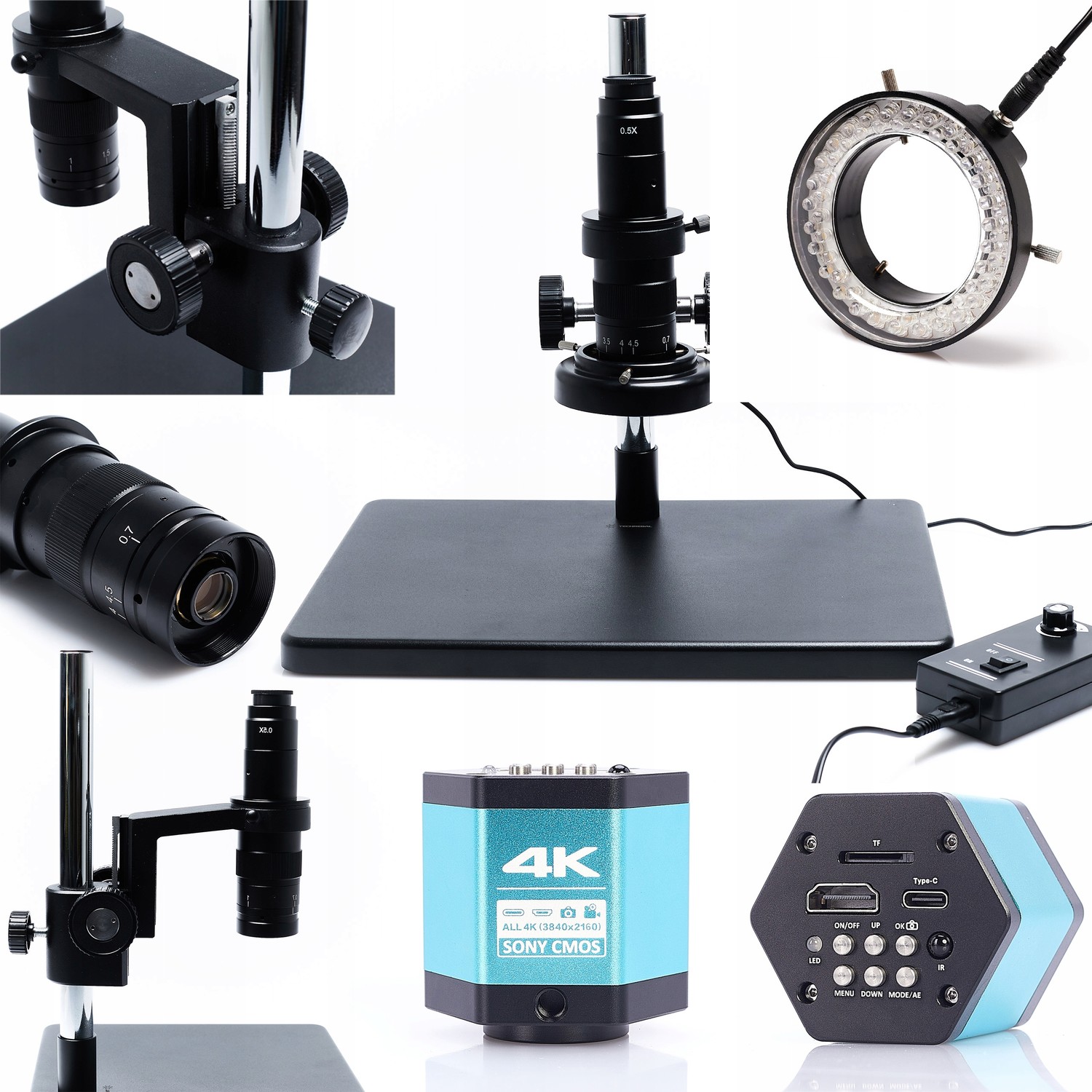 10A Digitální Mikroskop Pro Elektroniku 4K Hdmi Usb Kamera Techrebal Sada