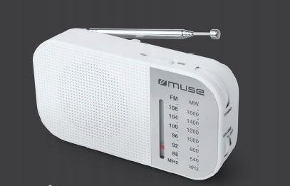 Muse M-025 Rw, přenosné rádio, bílá