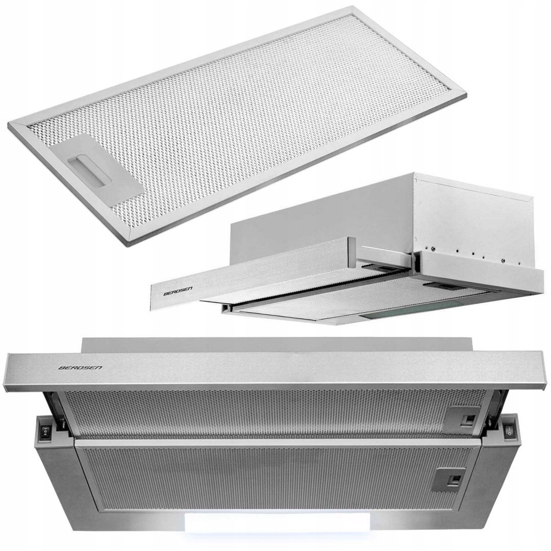 Okap Kuchyně Teleskopový Inox Led 60cm Pohlcovač 175m3/h