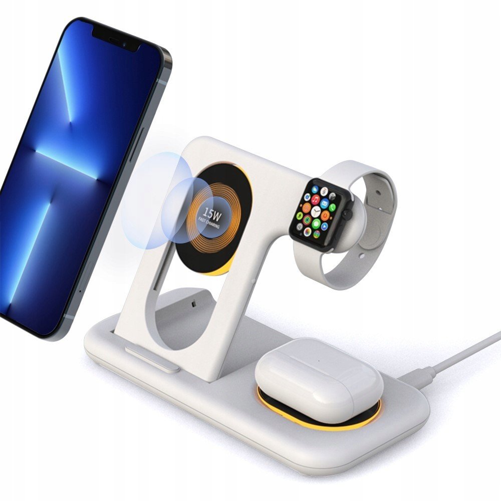 Indukční Nabíječka Magnetická Stanice Pro Iphone Apple Watch S Led Světlem