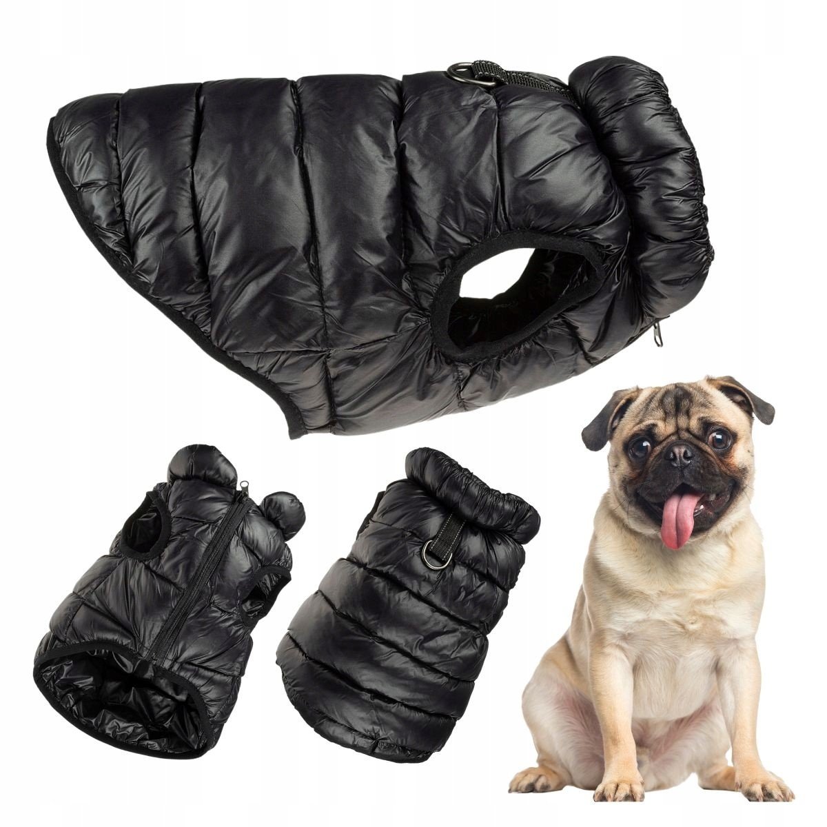 Oblečení pro psa na zimu teplé Pikované Kurtky Puch Tip zateplené XL