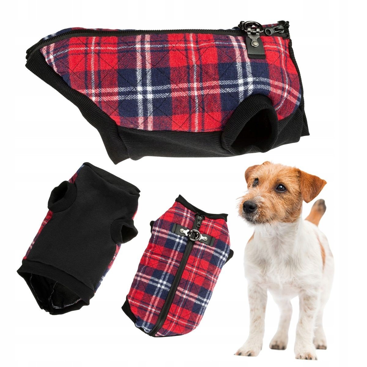 Oblečení pro psa na zimu kostkované Bomberka pružné Jack M