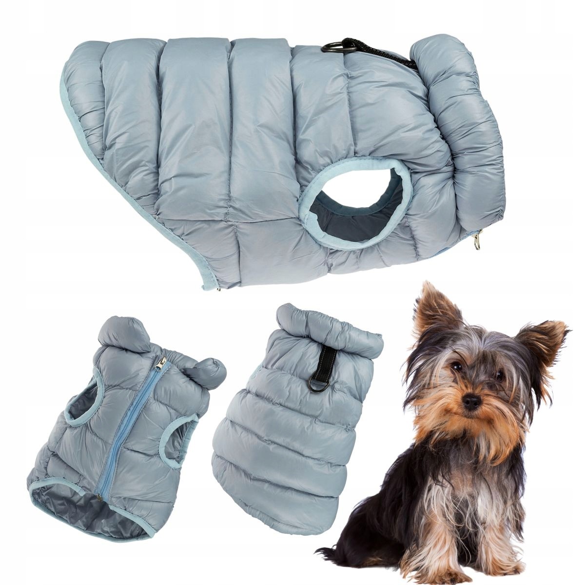 Oblečení pro psa na zimu teplé Pikované Kurtky Puch Tip zateplené S
