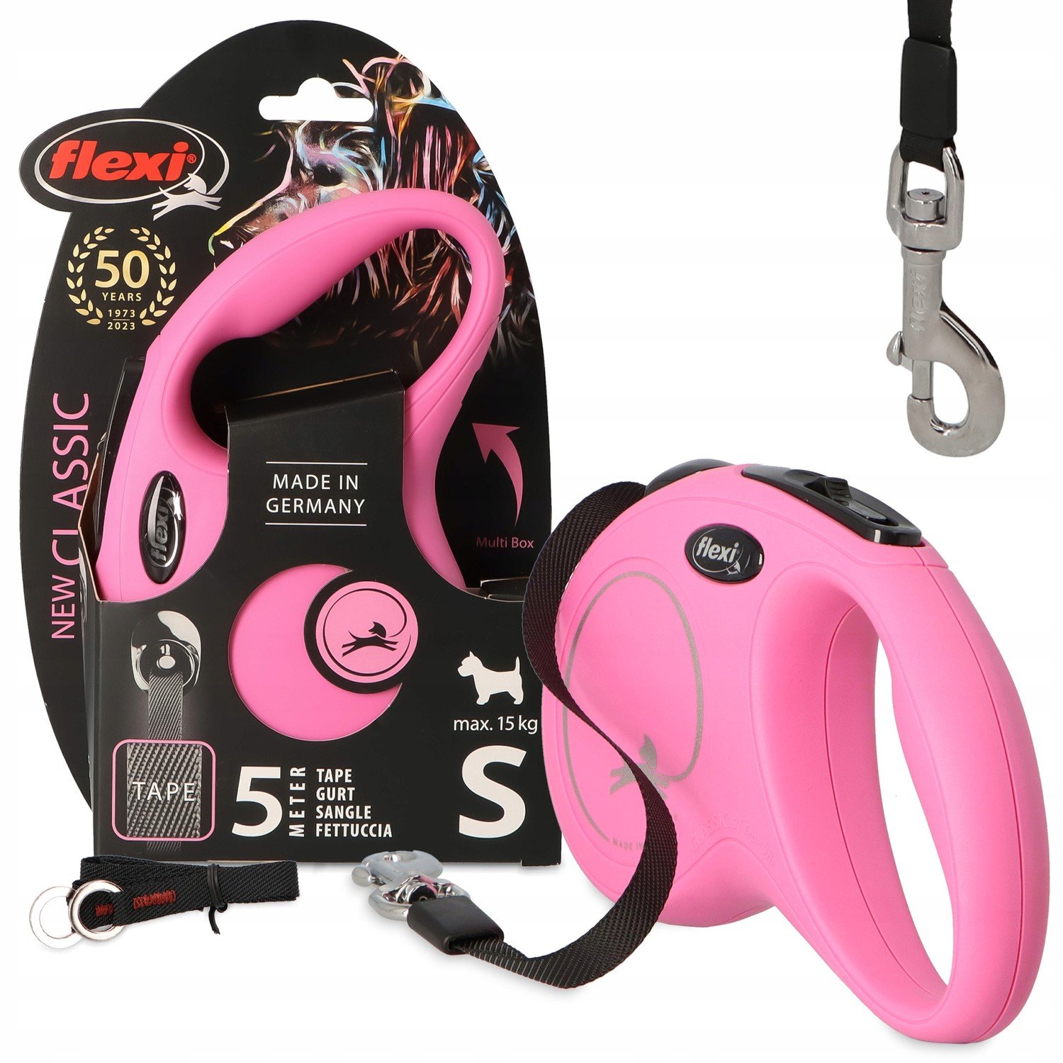 vodítko Automatický pes Páska navíjecí S 15kg 5m Tlumiče 21cm S-m