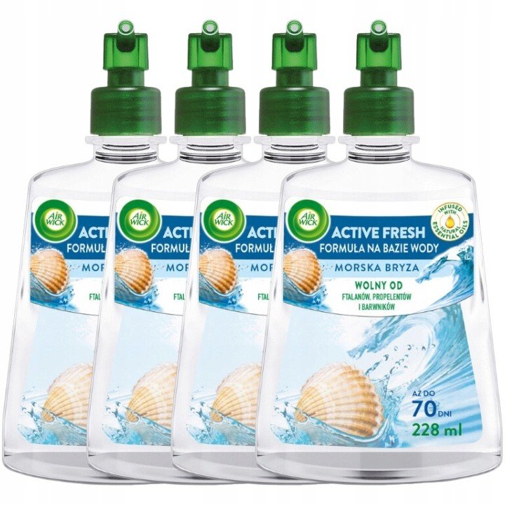 Air Wick Active Fresh Osvěžovač vzduchu Mořská náplň Bryza 4x228ml