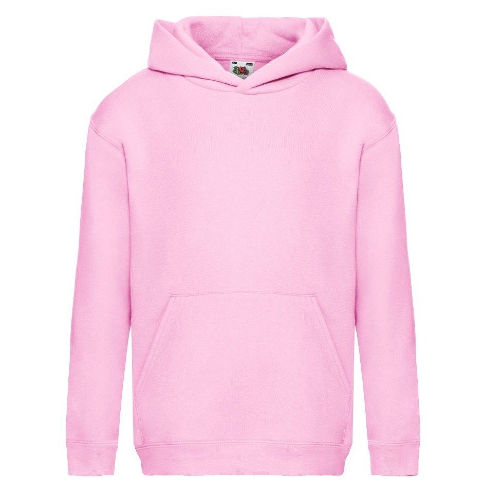 Mikina dětská Fruit of the Loom Kids Premium Hooded Sweat - světle růžová, 5-6 let