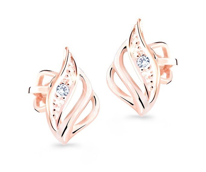 Cutie Jewellery Luxusní zlaté náušnice s třpytivými zirkony Z8024-L-30-10-X-L4
