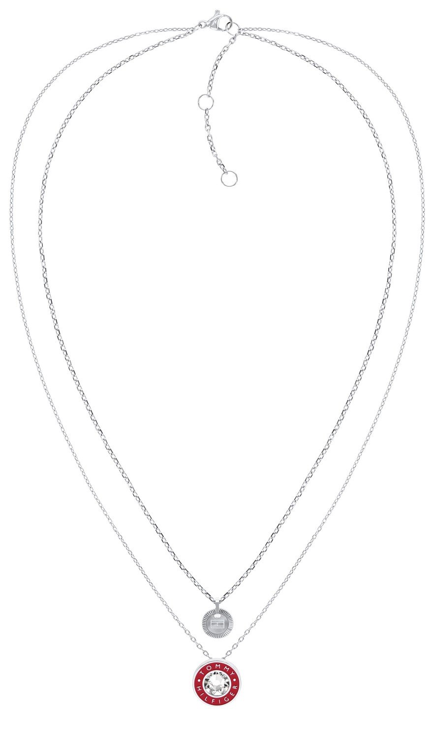 Tommy Hilfiger Moderní dvojitý ocelový náhrdelník s krystalem Layered 2780803