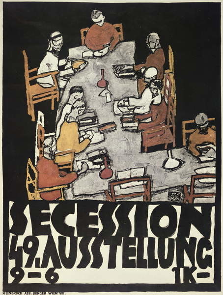 Egon Schiele Egon Schiele - Obrazová reprodukce Poster for the Vienna Secession, 49th Exhibition, Die Freunde, (30 x 40 cm)