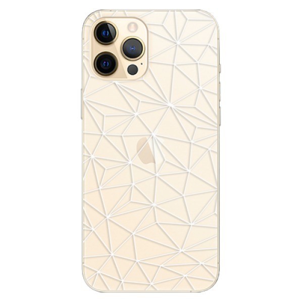 Odolné silikonové pouzdro iSaprio - Abstract Triangles 03 - white - iPhone 12 Pro