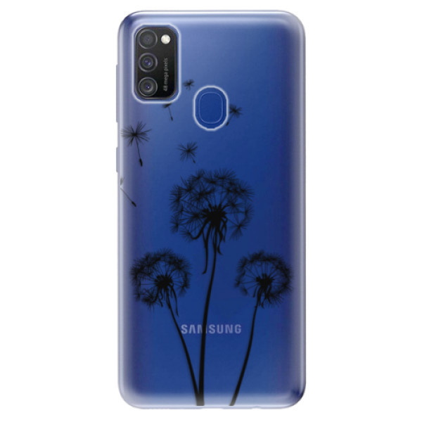 Odolné silikonové pouzdro iSaprio - Three Dandelions - black - Samsung Galaxy M21