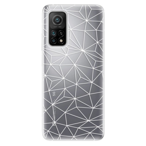 Odolné silikonové pouzdro iSaprio - Abstract Triangles 03 - white - Xiaomi Mi 10T / Mi 10T Pro