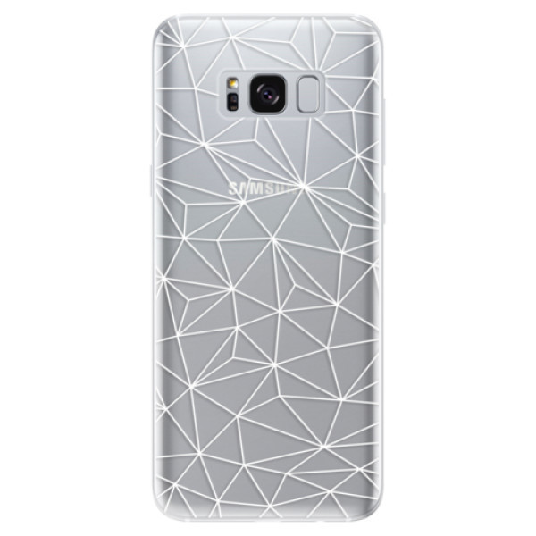 Odolné silikonové pouzdro iSaprio - Abstract Triangles 03 - white - Samsung Galaxy S8