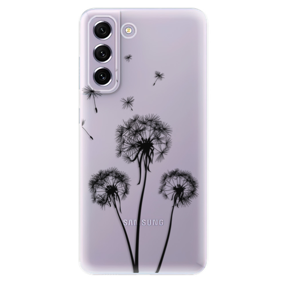 Odolné silikonové pouzdro iSaprio - Three Dandelions - black - Samsung Galaxy S21 FE 5G