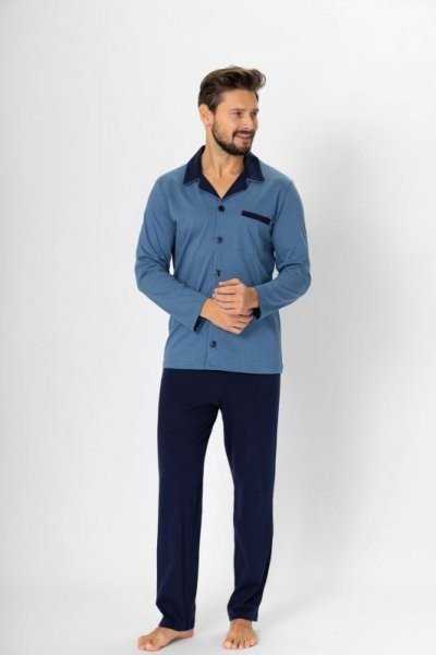 M-Max Norbert 670 Jeans-tmavě modré Pánské pyžamo XXL jeans-tmavě modrá