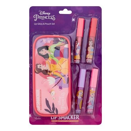 Lip Smacker Disney Princess Lip Gloss & Pouch Set sada lesk na rty 4 x 6 ml + kosmetická taštička