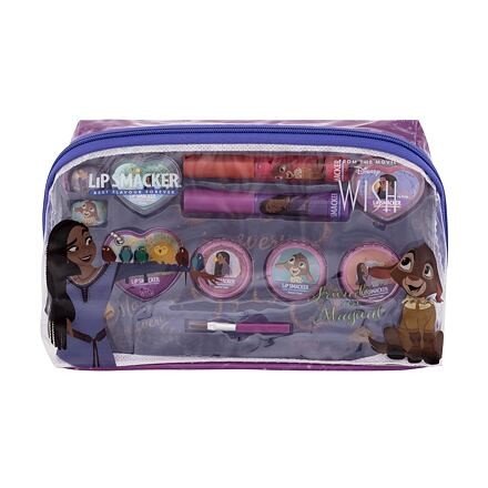 Lip Smacker Disney Wish Essential Makeup Bag sada lesk na rty 2 x 2 ml + krémový lesk na rty 2 x 0,8 g + rozjasňující krém 3 x 1,6 g + prsten 2 ks + přívěsek + aplikátor + kosmetická taštička