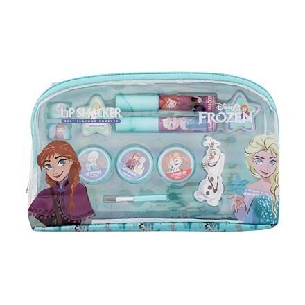 Lip Smacker Disney Frozen Essential Makeup Bag sada lesk na rty 2 x 2 ml + krémový lesk na rty 2 x 1,6 g + rozjasňující krém 3 x 1,6 g + prsten 2 ks + přívěsek + aplikátor + kosmetická taštička