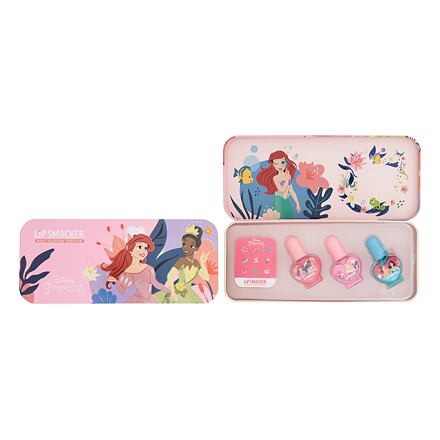 Lip Smacker Disney Princess Nail Polish Tin sada lak na nehty 3 x 4,25 ml + samolepky + plechová krabička