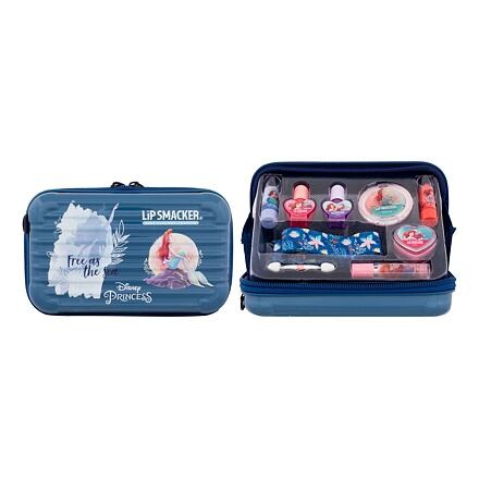 Lip Smacker Disney Princess Ariel Travel To Go Beauty Case sada rtěnka 2 x 1 g + lesk na rty 2 x 1 g + lak na nehty 2 x 4 ml + paletka rozjasňovacích krémů 4 g + aplikátor + klíčenka + pouzdro