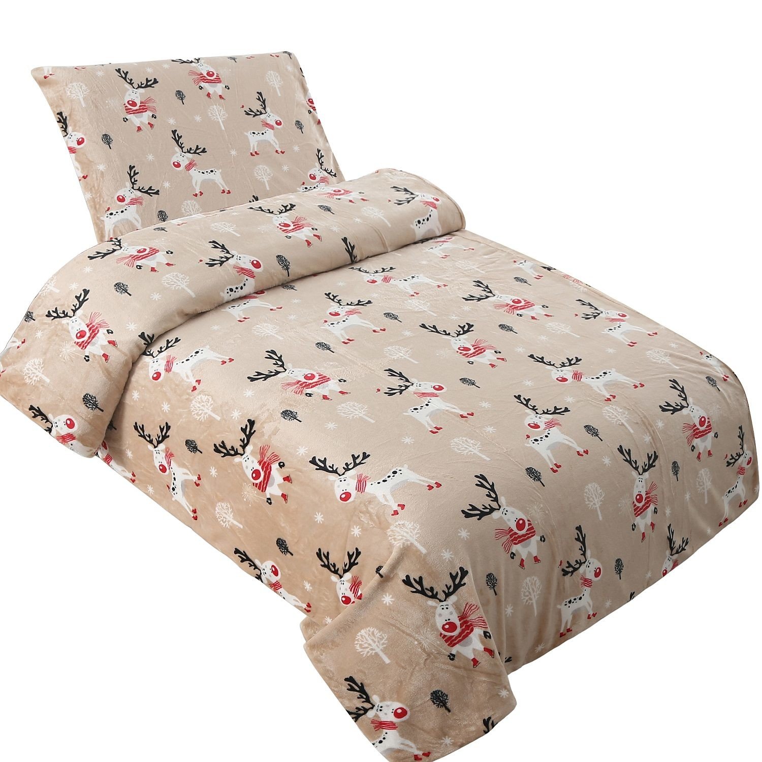 PLYŠOVÉ POVLEČENÍ 140x200 RUDOLF - MIKROFLANEL