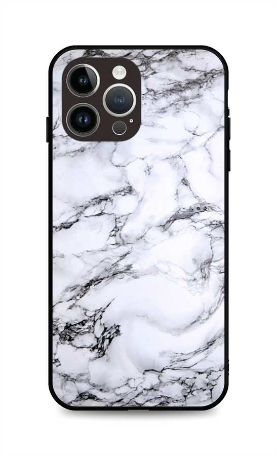 Kryt TopQ LUXURY iPhone 15 Pro pevný Marble White 111295