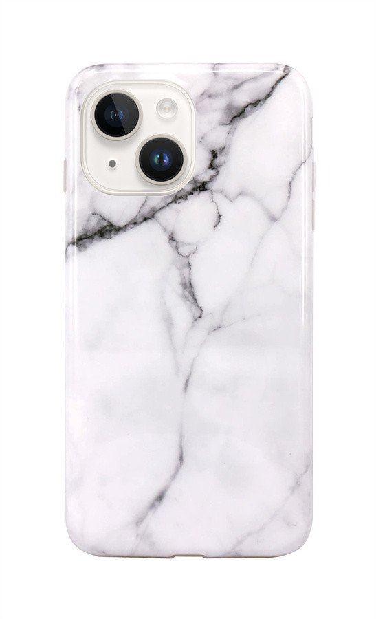 Kryt TopQ iPhone 15 Mramor bílý 99929