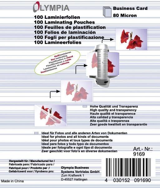 Olympia laminovací folie vizitky 100 ks