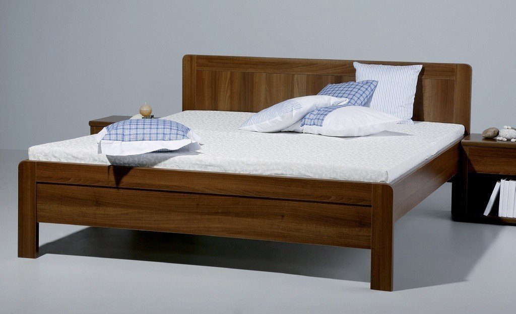 BMB KARLO FAMILY 180 x 200 cm- kvalitní lamino postel oblé rohy imitace dřeva třešeň Romana - SKLADEM