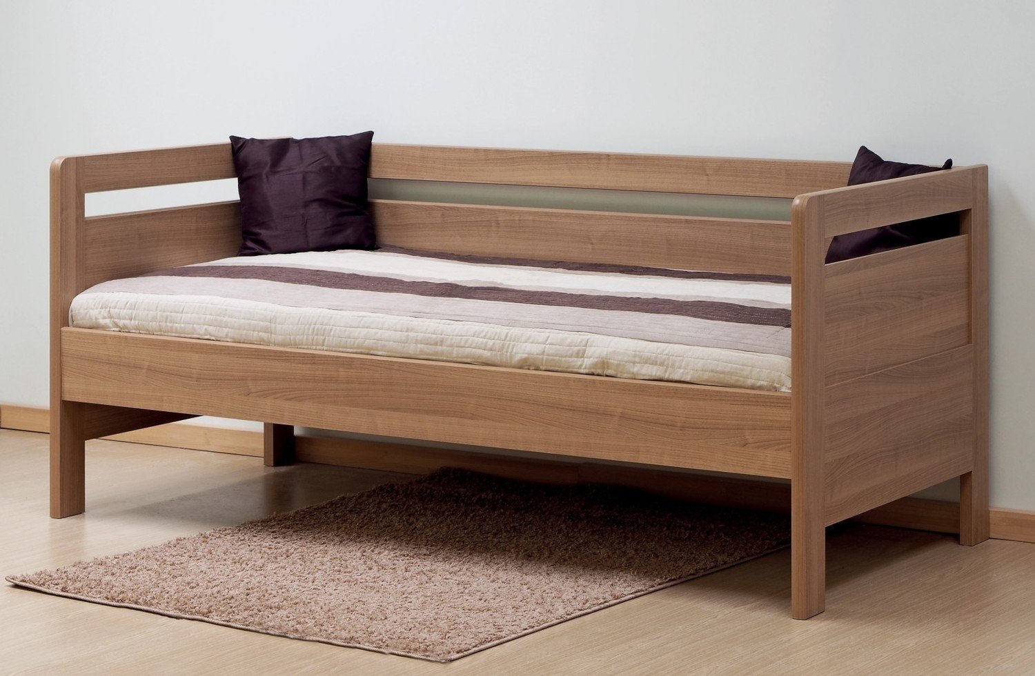 BMB TINA 90 x 200 cm s vysokými čely - kvalitní lamino postel oblé rohy imitace dřeva dub Bardolino - SKLADEM