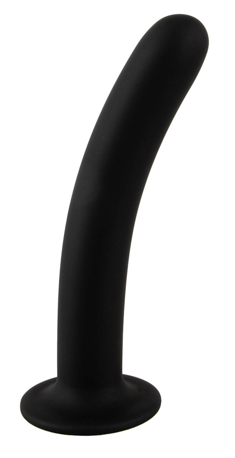 Analdildo - ohýbatelné silikonové anální dildo (černé) - v sáčku