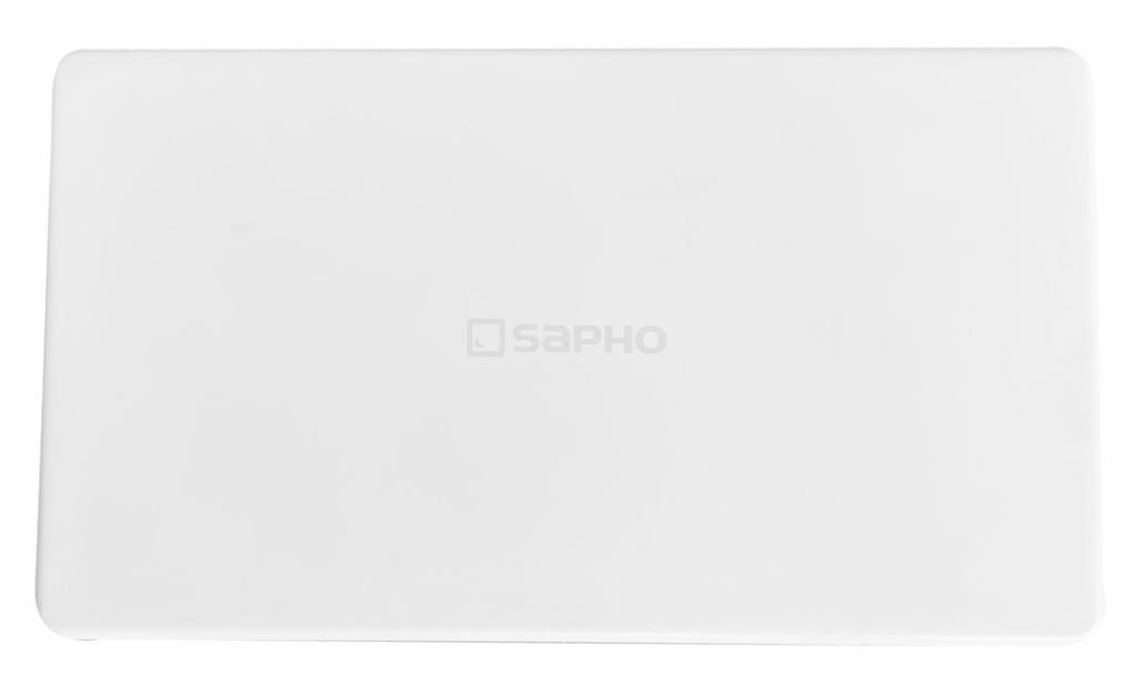 SAPHO Kryt odpadu 144x82mm, logo SAPHO, litý mramor, bílá ND-55032-1