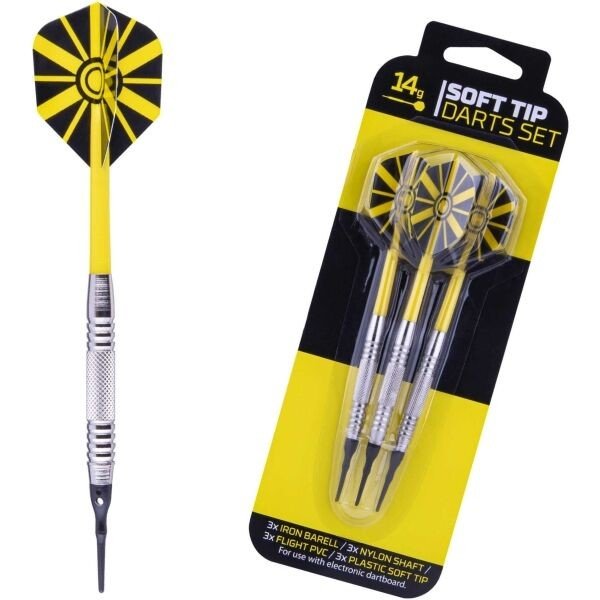 Windson SOFTDARTS 14 G IRON Set šipek s železnými barely a plastovými hroty, stříbrná, veľkosť UNI