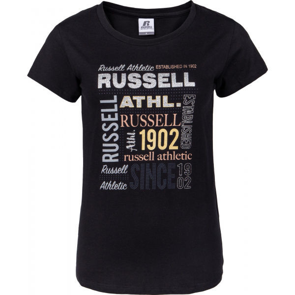 Russell Athletic RUSSELL MIX S/S TEE Dámské tričko, černá, veľkosť XS