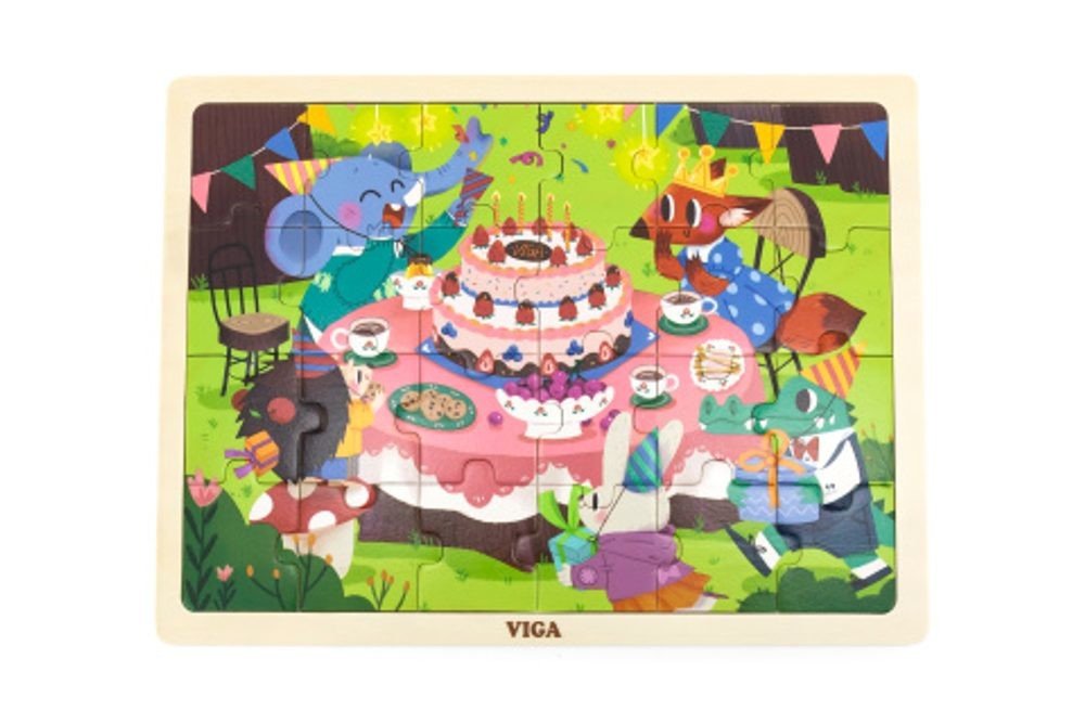 Popron.cz Dřevěné puzzle 24 dílků-narozeniny