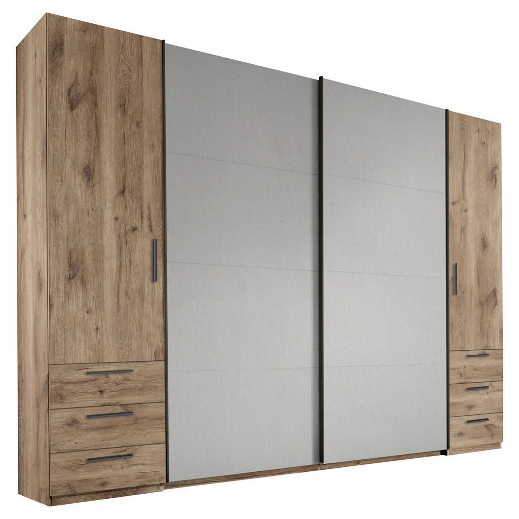 Xora KOMBINOVANÁ SKŘÍŇ, barvy dubu, světle šedá, 311,9/225,5/58 cm