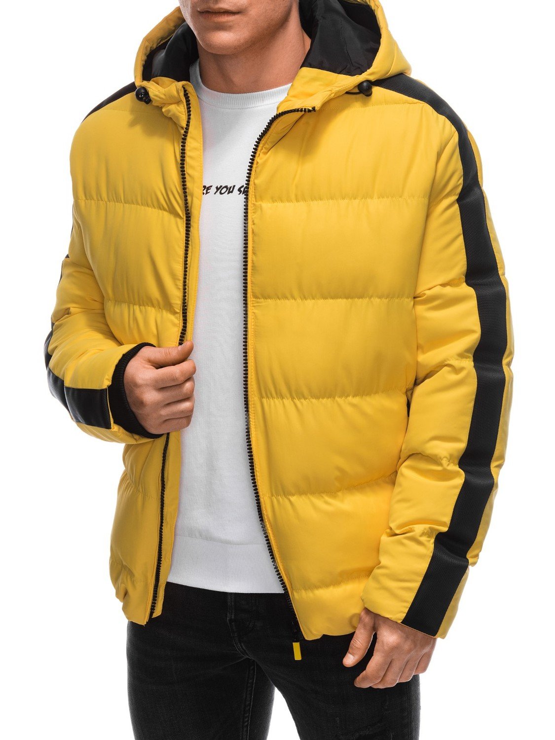 Edoti Men's quilted winter jacket - yellow